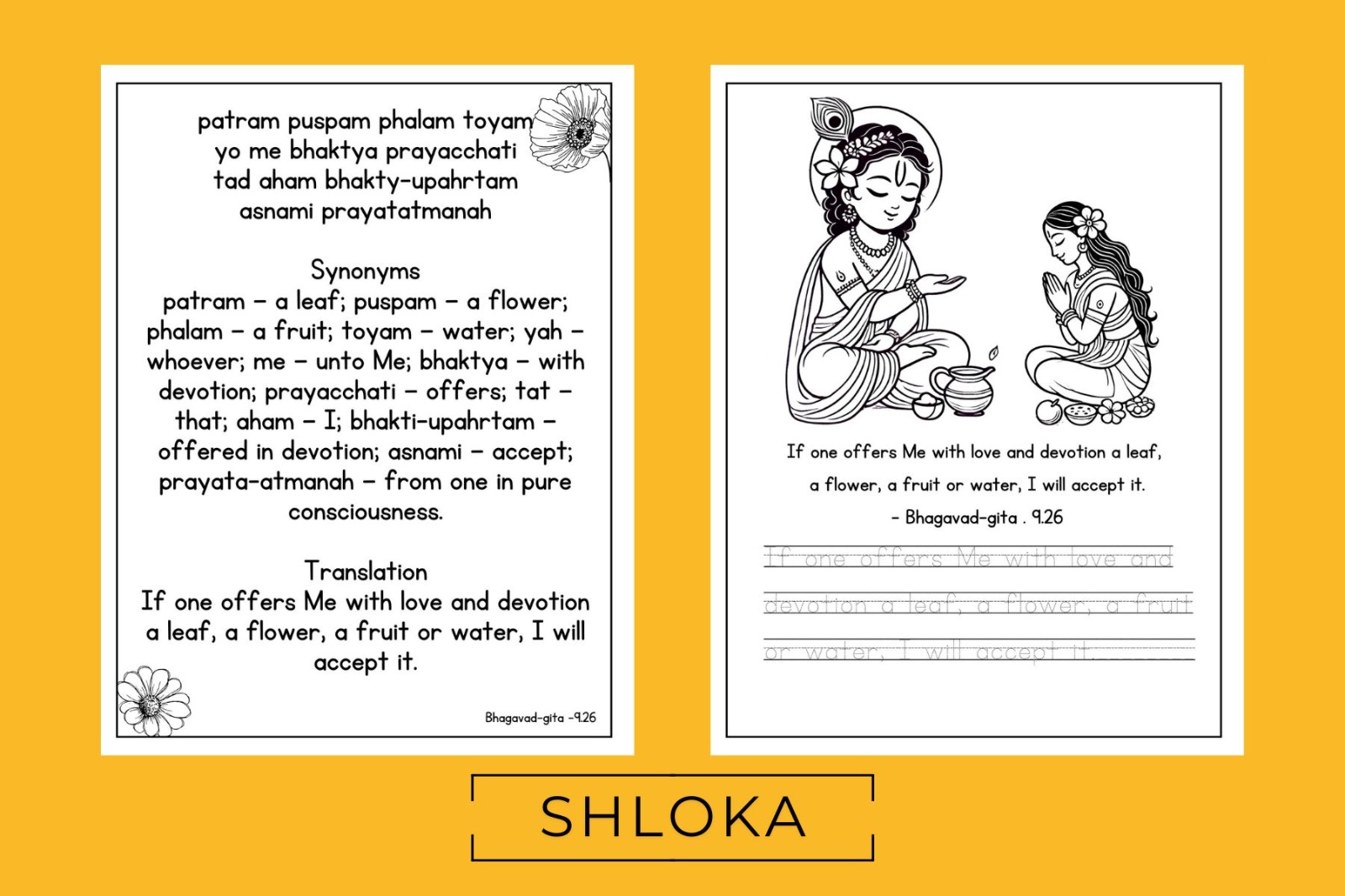 Krishna accepts Devotion (BG 9.26)