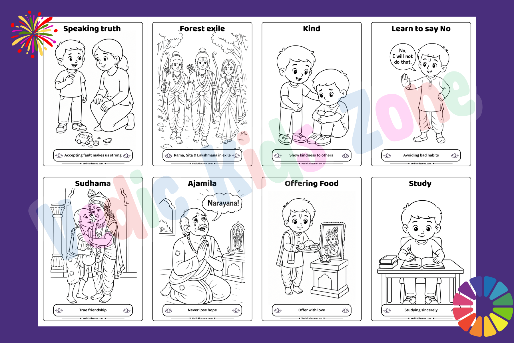  Little Devotees Coloring Book | Bhakti & Character Education Pack 