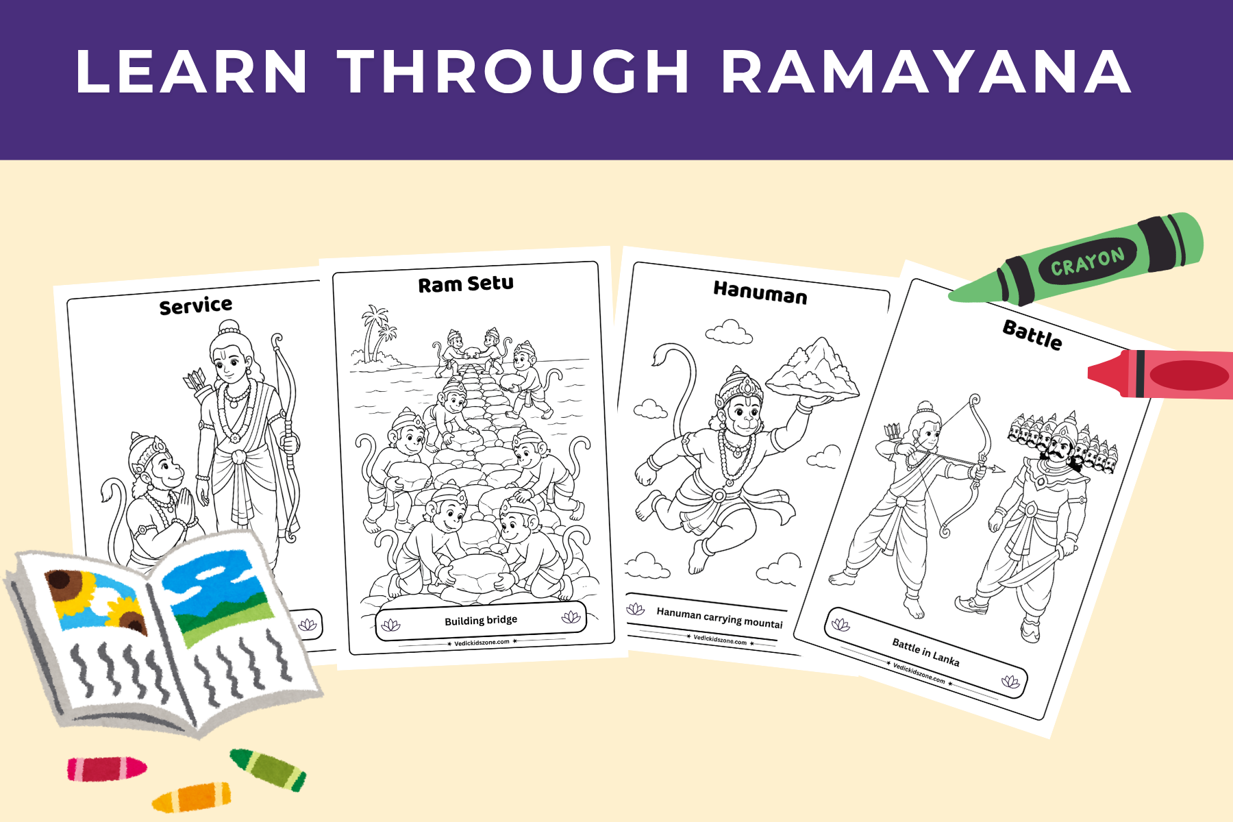  Little Devotees Coloring Book | Bhakti & Character Education Pack 