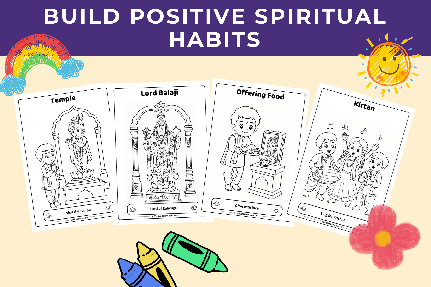  Little Devotees Coloring Book | Bhakti & Character Education Pack 