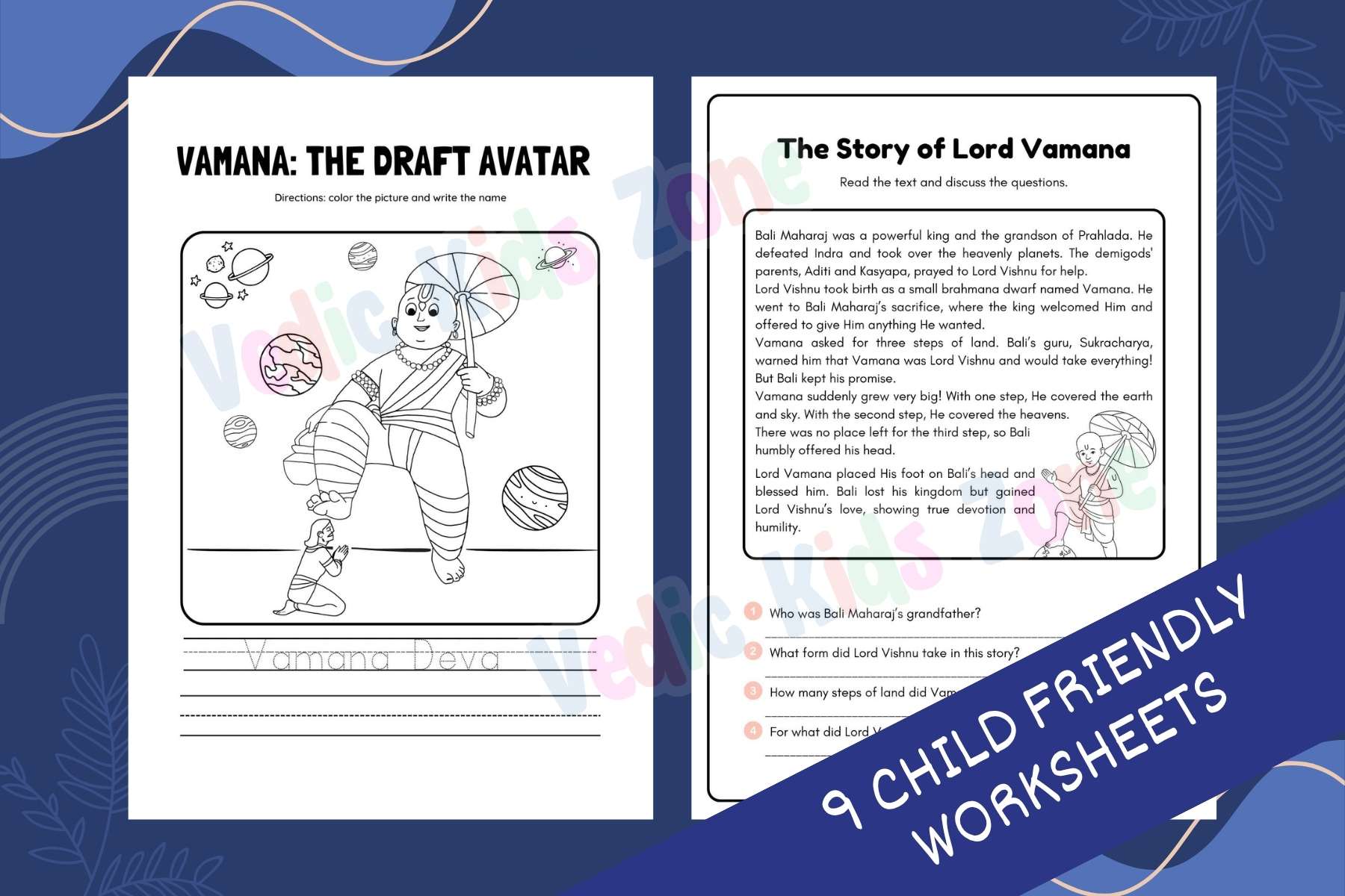 Vāmana Avatāra – Humility & Devotion Activity Pack