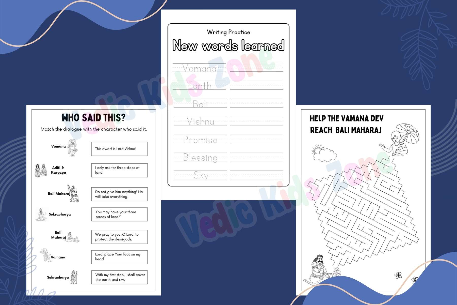 Vāmana Avatāra – Humility & Devotion Activity Pack