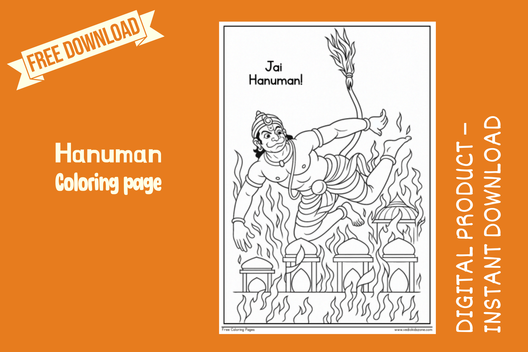 Hanuman Coloring Page for Kids